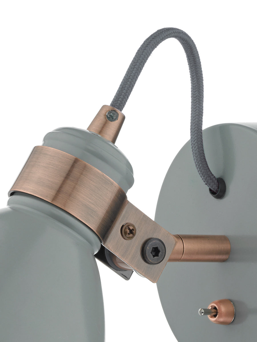 Dar Frederick Wall Spotlight Grey and Copper – from Amos Lighting + Home