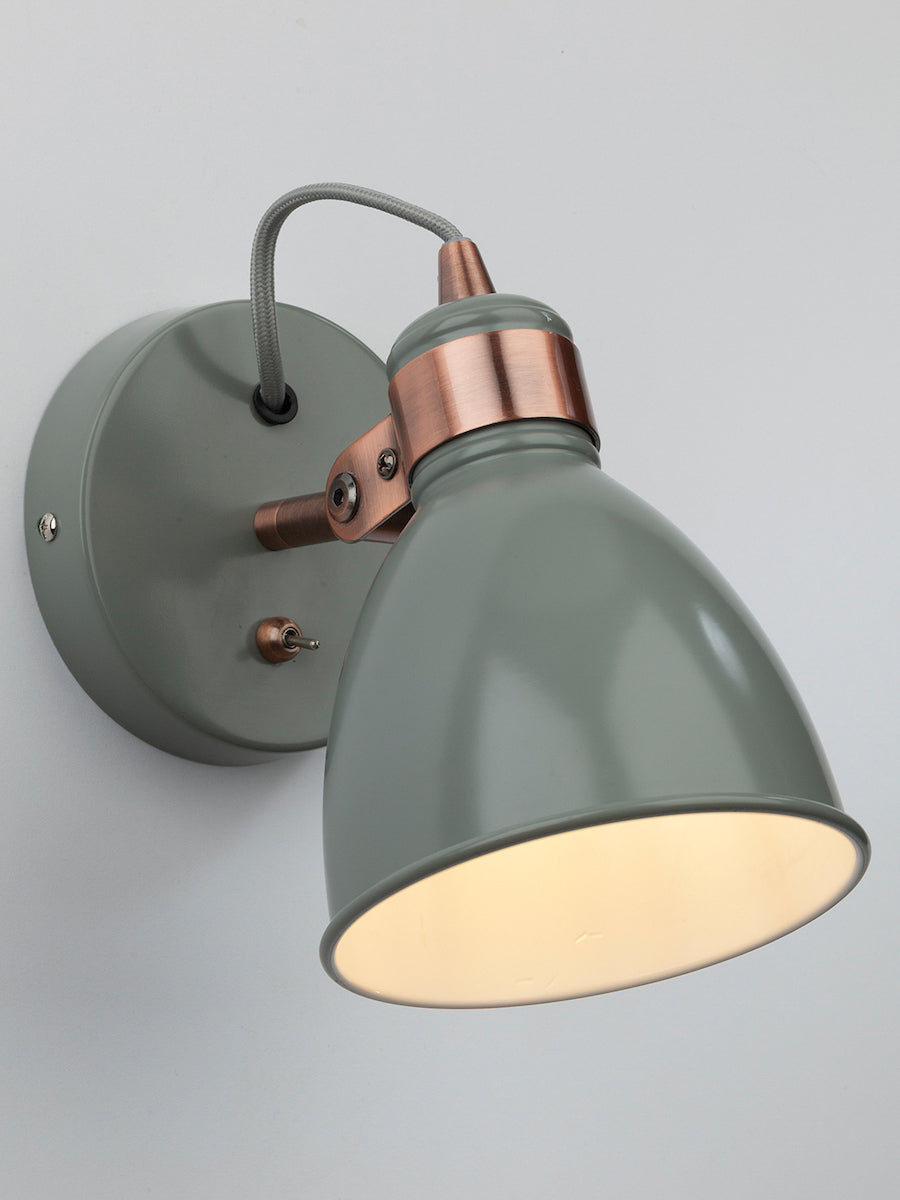 Dar Frederick Wall Spotlight Grey and Copper – from Amos Lighting + Home