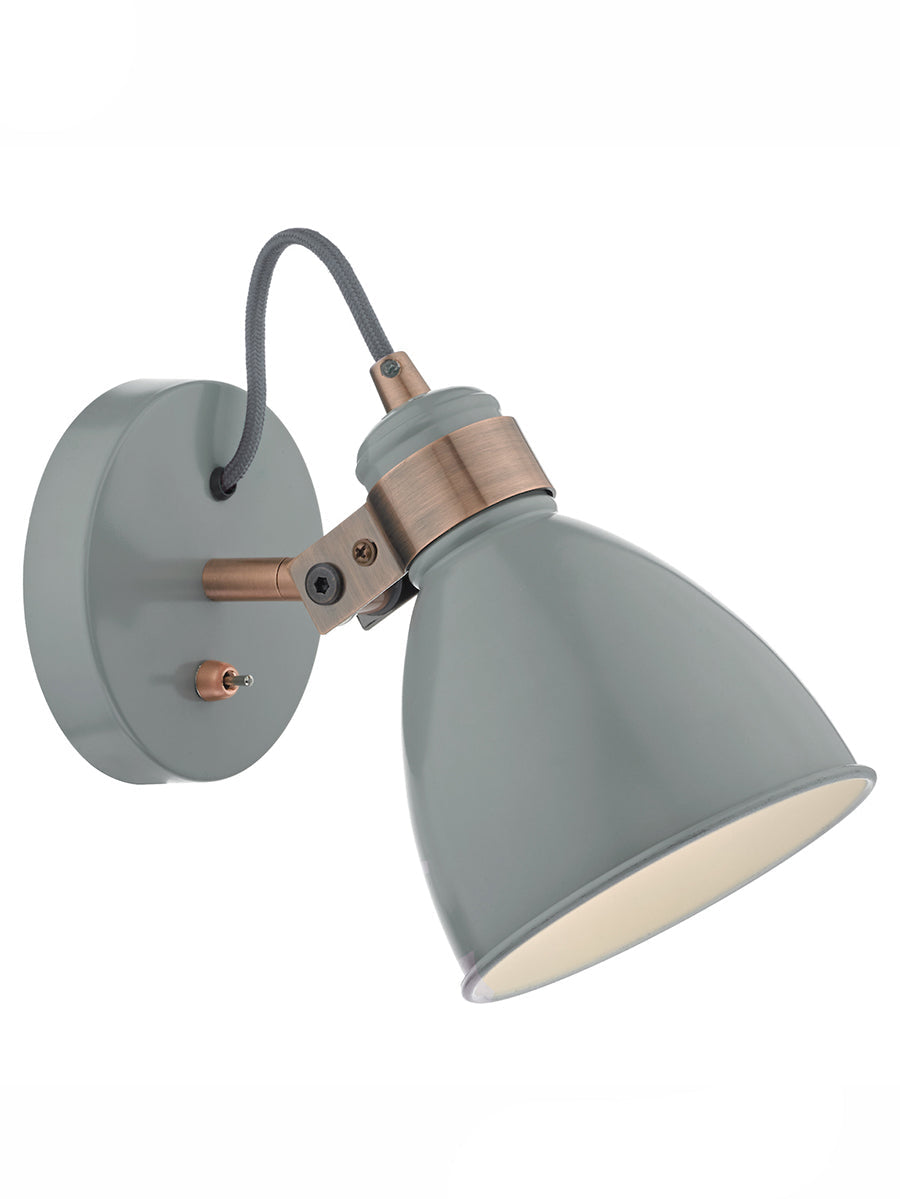 Dar Frederick Wall Spotlight Grey and Copper – from Amos Lighting + Home