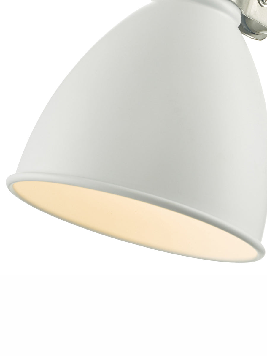 Dar Frederick Wall Spotlight White and Satin Chrome – from Amos Lighting + Home