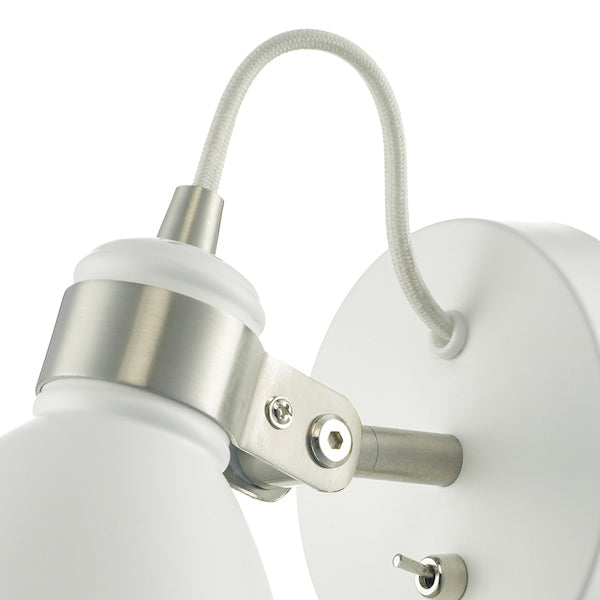 Dar Frederick Wall Spotlight White and Satin Chrome – from Amos Lighting + Home