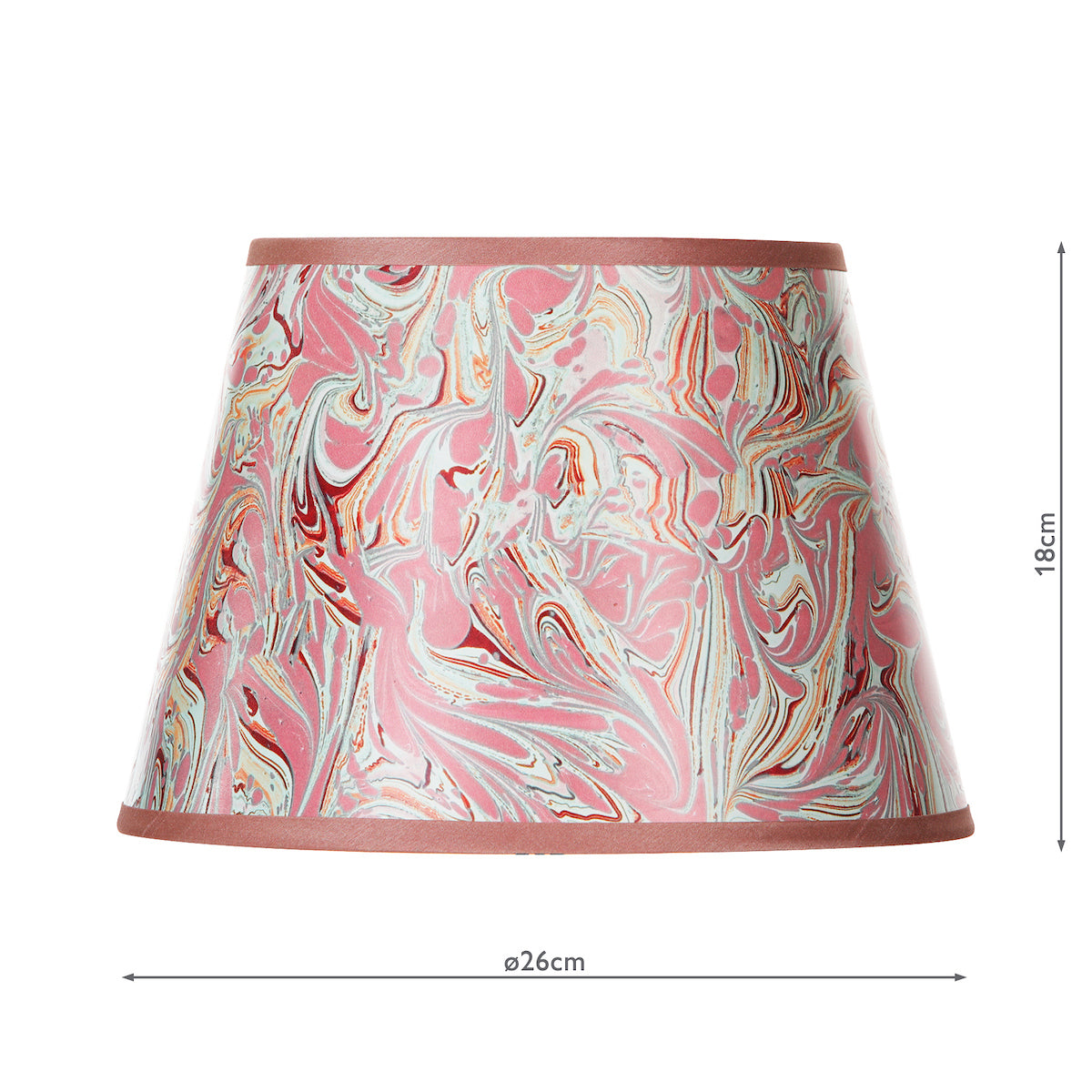 Dar Frida Red Marble Pattern Tapered Drum Shade 26cm – from Amos Lighting + Home