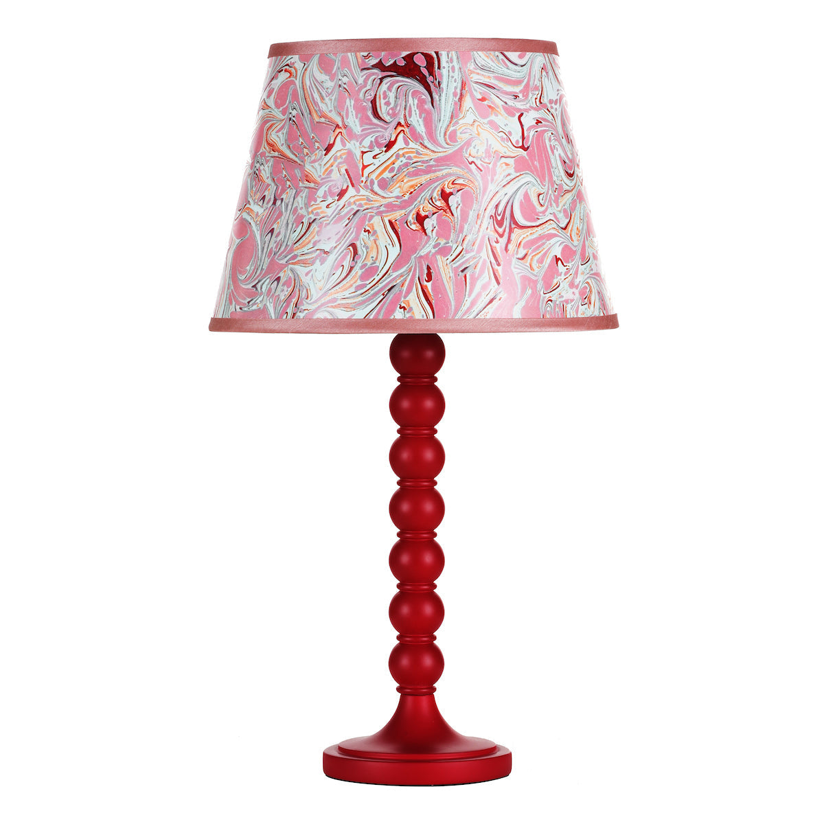 Dar Frida Red Marble Pattern Tapered Drum Shade 26cm – from Amos Lighting + Home