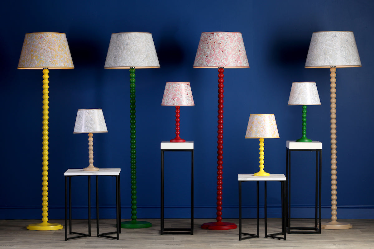 Dar Frida Red Marble Pattern Tapered Drum Shade 26cm – from Amos Lighting + Home