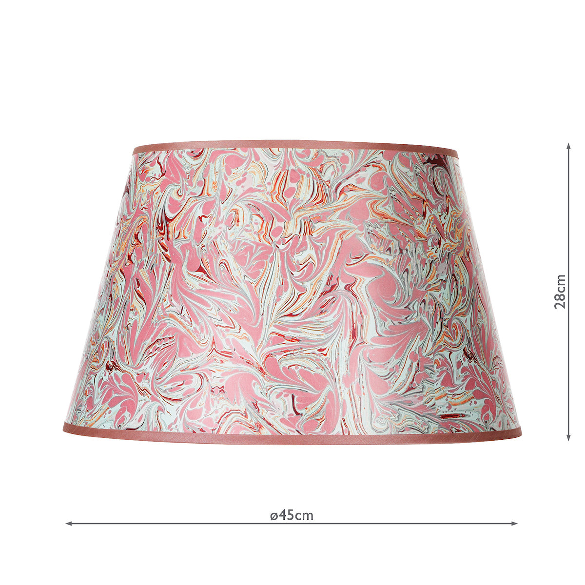 Dar Frida Red Marble Pattern Tapered Drum Shade 45cm – from Amos Lighting + Home