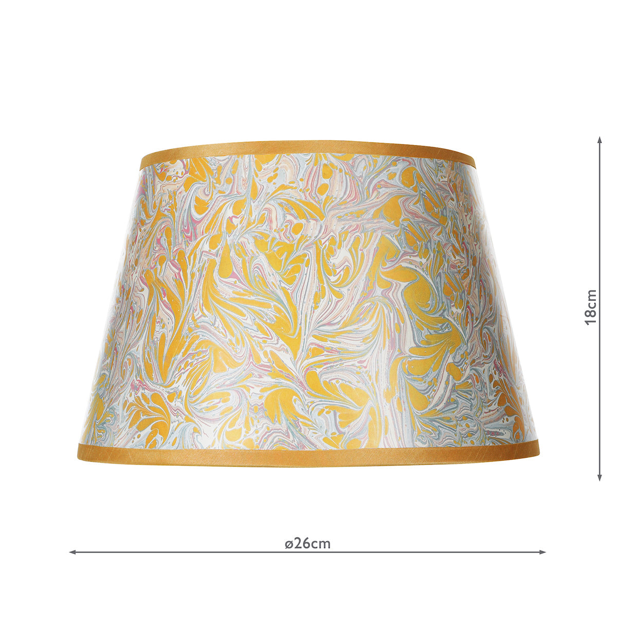 Dar Frida Yellow Marble Pattern Tapered Drum Shade 26cm – from Amos Lighting + Home