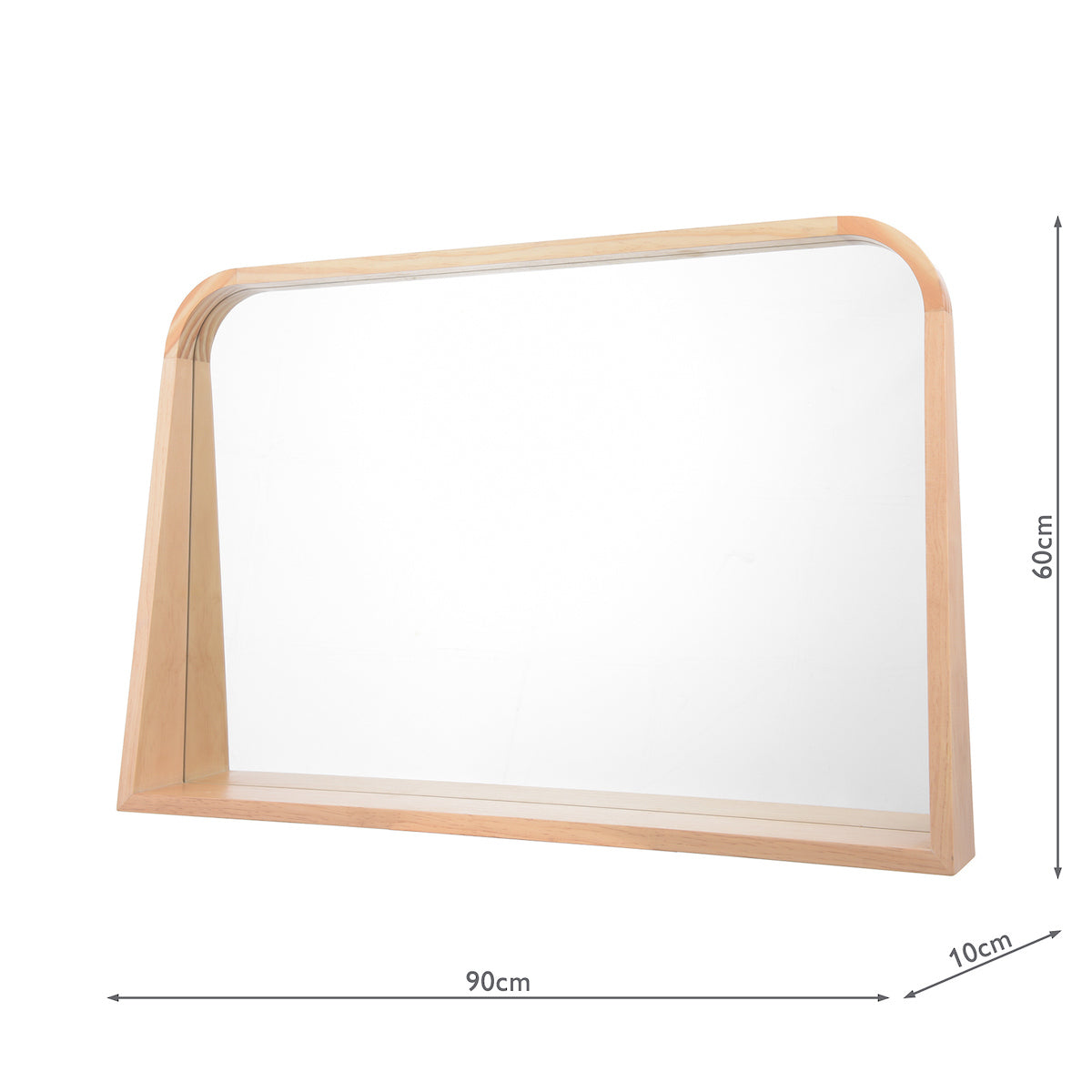 Dar Fulgencio Rectangle Mirror With Shelf Light Oak 60 X 90cm – from Amos Lighting + Home