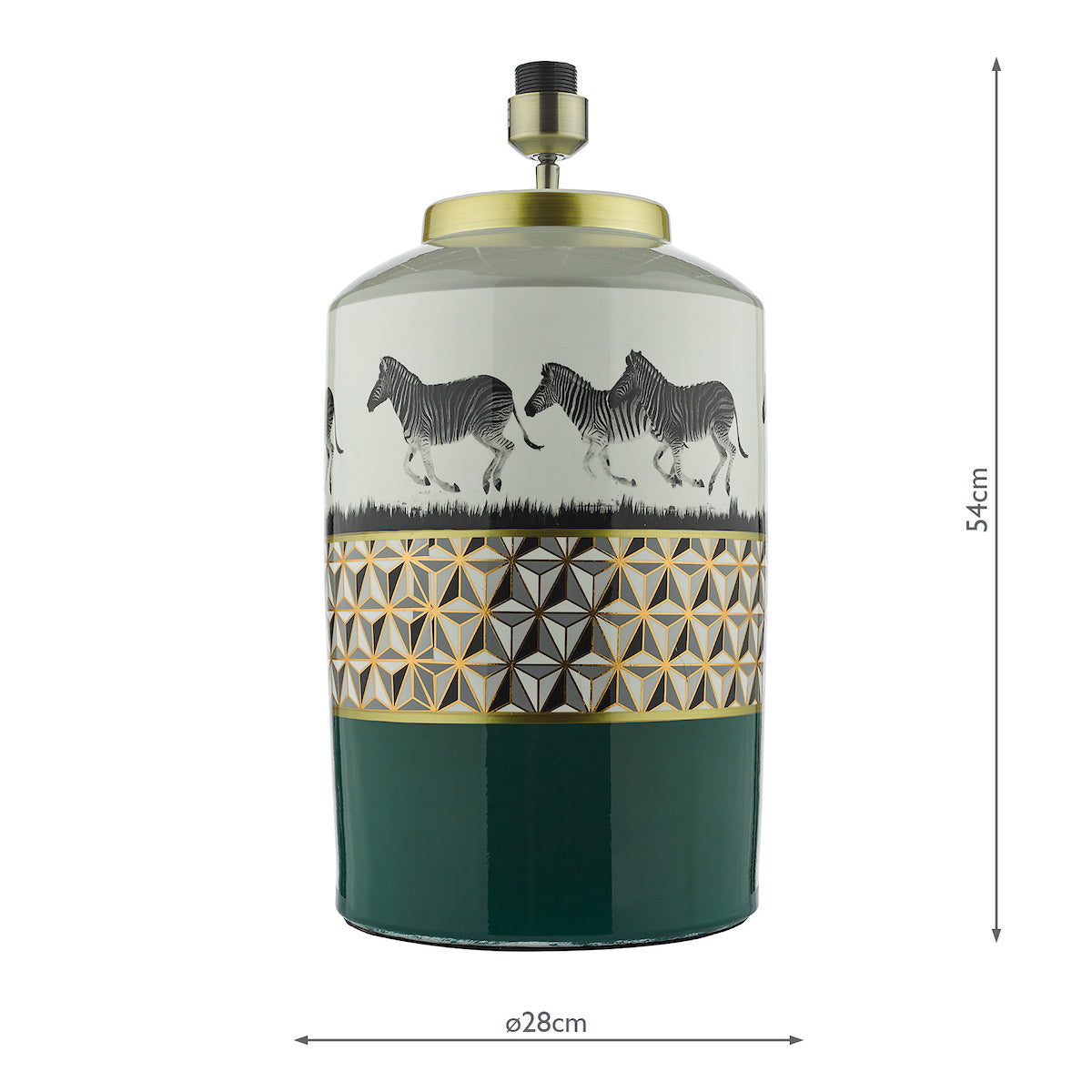 Dar Gold Collection Callie Table Lamp Green/Gold Zebra Motif Base – from Amos Lighting + Home