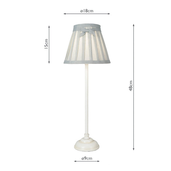 Dar Grace Antique White Table Lamp with Grey Linen Shade – from Amos Lighting + Home