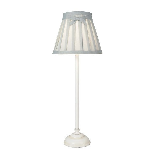 Dar Grace Antique White Table Lamp with Grey Linen Shade – from Amos Lighting + Home