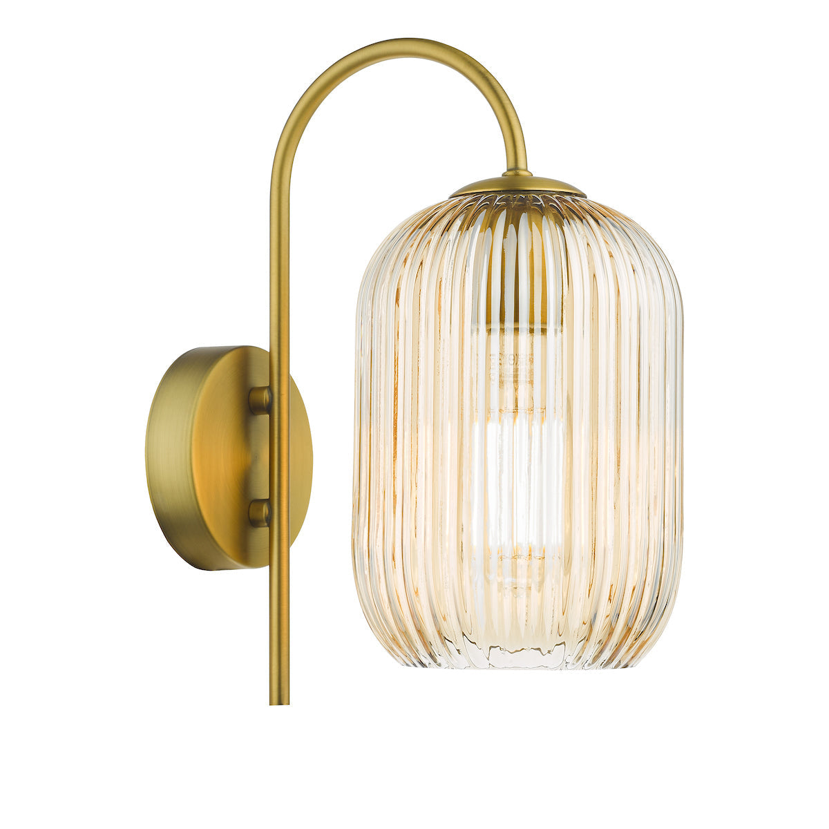 Dar Idra Wall Light Aged Bronze and Champagne Ribbed Glass – from Amos Lighting + Home