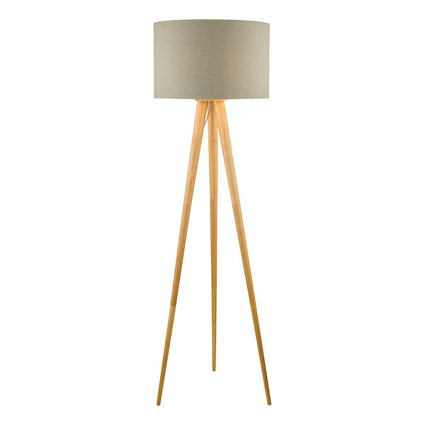 Dar Ivor Tripod Wood Floor Lamp Light Oak, Base Only – from Amos Lighting + Home