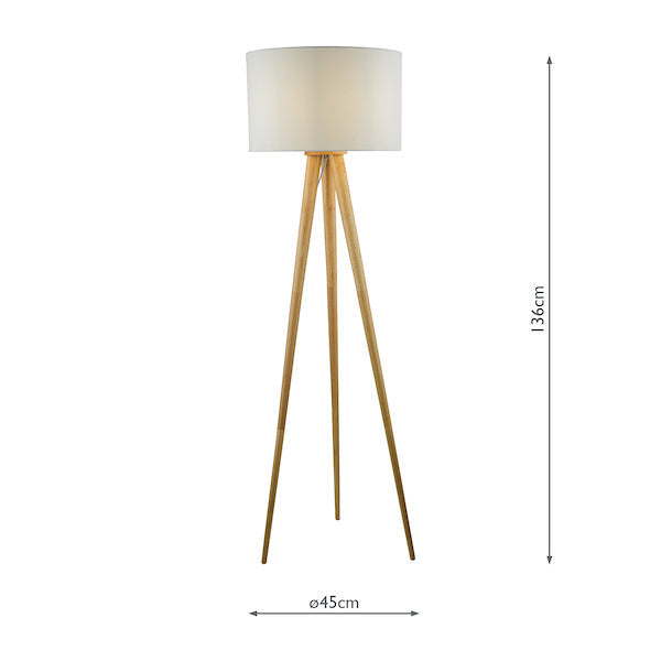 Dar Ivor Tripod Wood Floor Lamp Light Oak, Base Only – from Amos Lighting + Home