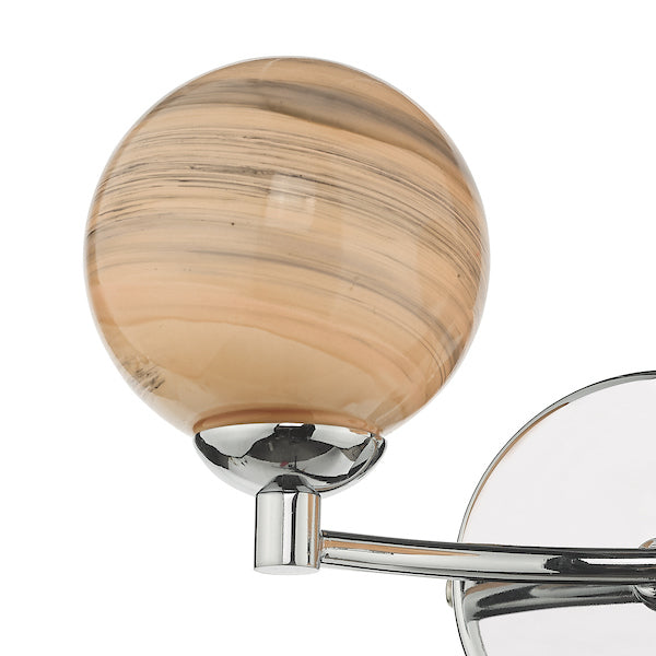 Dar Izzy 2 Light Wall Light with Planet Glass – from Amos Lighting + Home