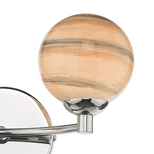 Dar Izzy 2 Light Wall Light with Planet Glass – from Amos Lighting + Home