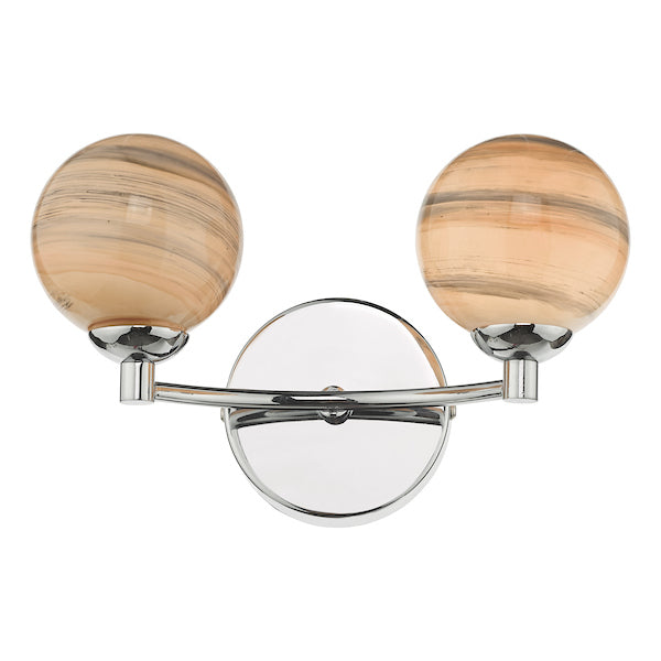 Dar Izzy 2 Light Wall Light with Planet Glass – from Amos Lighting + Home