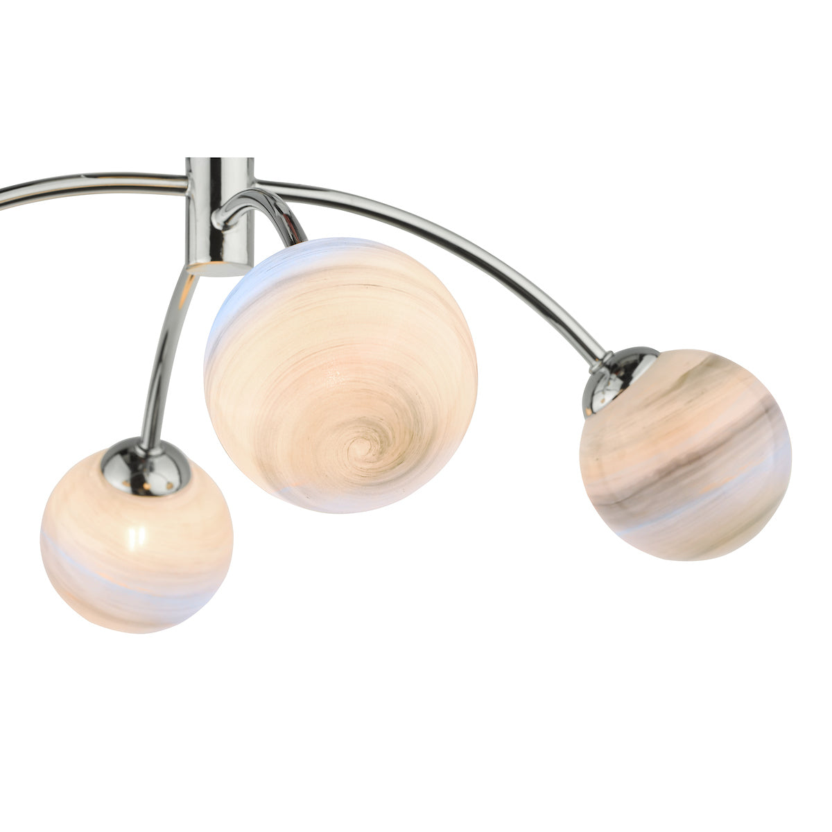 Dar Izzy 4 Light Semi Flush Polished Chrome Planet Glass – from Amos Lighting + Home