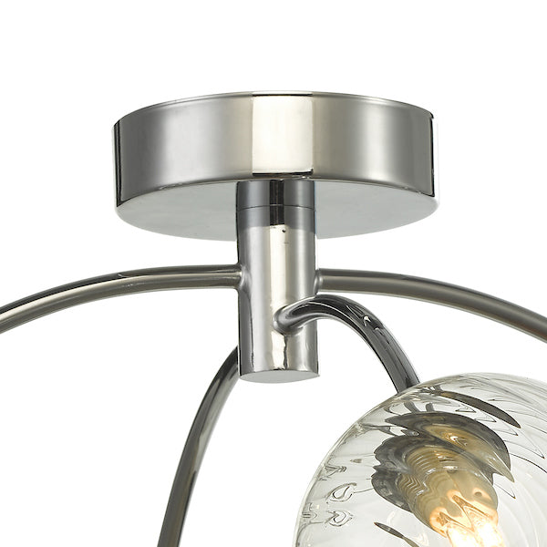 Dar Izzy 4 Light Semi Flush Polished Chrome Twisted Glass – from Amos Lighting + Home