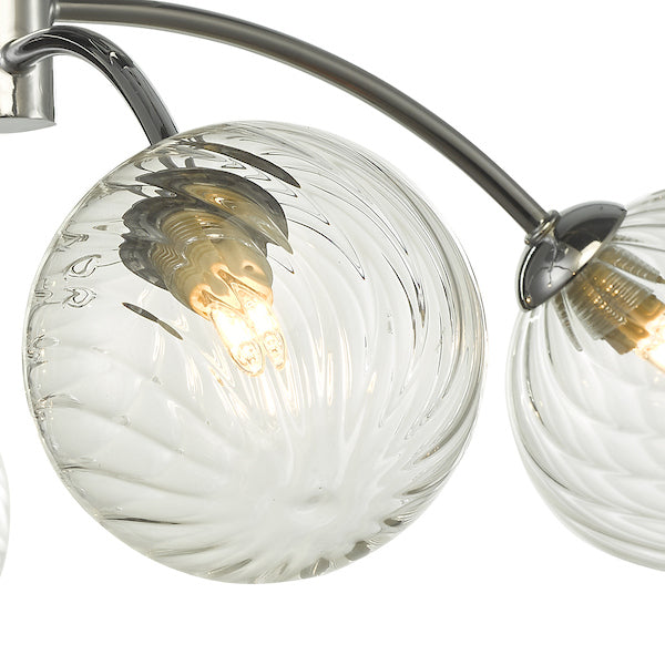 Dar Izzy 4 Light Semi Flush Polished Chrome Twisted Glass – from Amos Lighting + Home