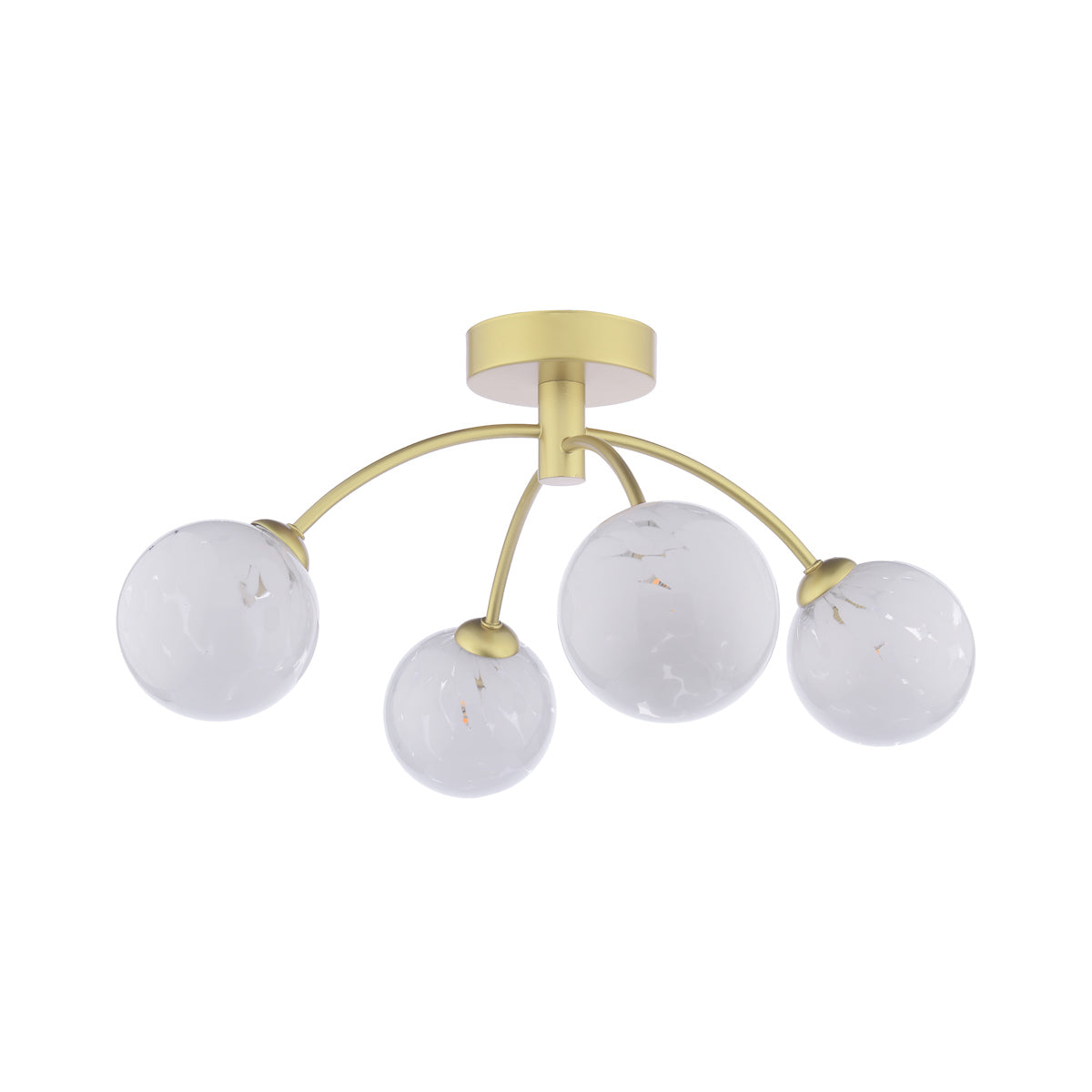 Dar Izzy 4 Light Semi-Flush Polished Gold & Confetti Glass – from Amos Lighting + Home