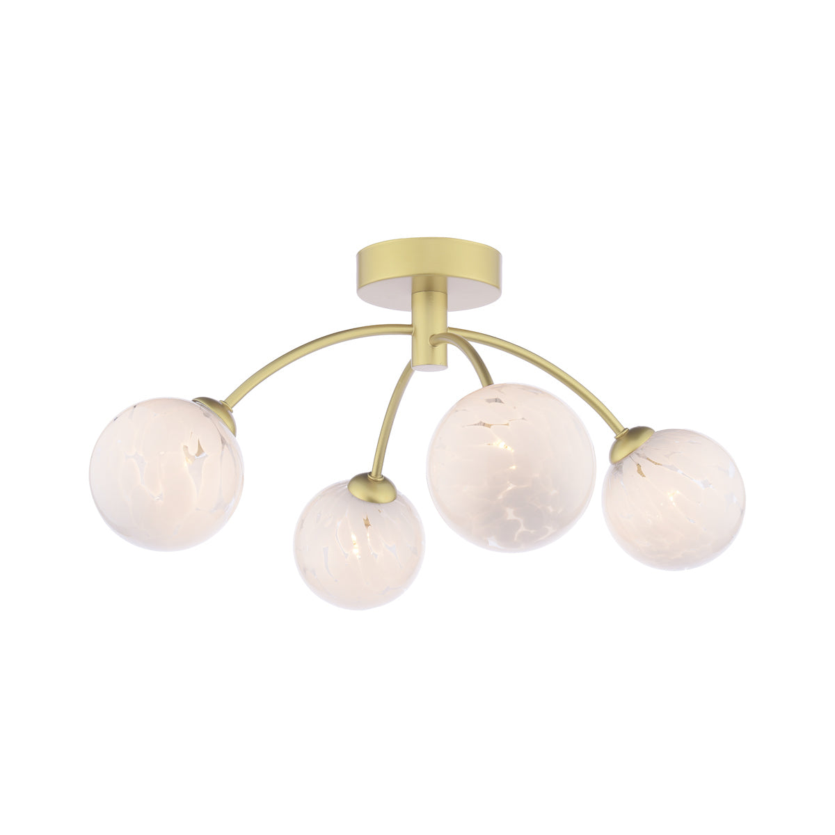 Dar Izzy 4 Light Semi-Flush Polished Gold & Confetti Glass – from Amos Lighting + Home
