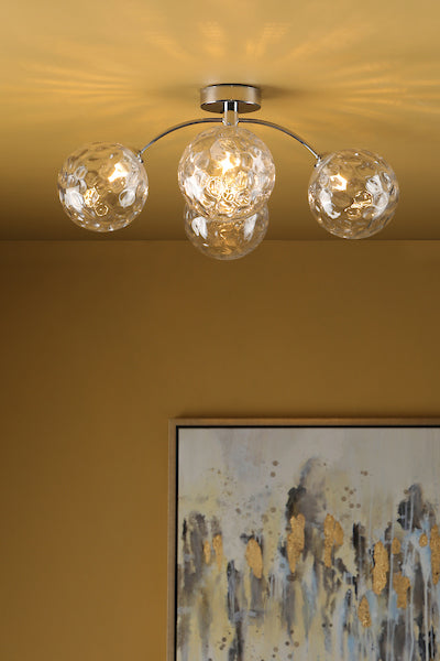 Dar Izzy 4lt Semi-Flush Chrome with Clear Glass – from Amos Lighting + Home