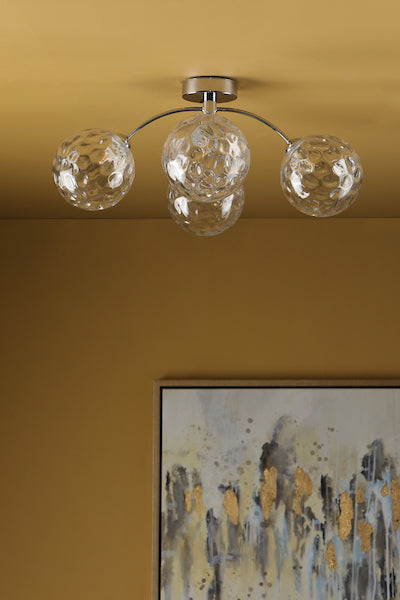 Dar Izzy 4lt Semi-Flush Chrome with Clear Glass – from Amos Lighting + Home