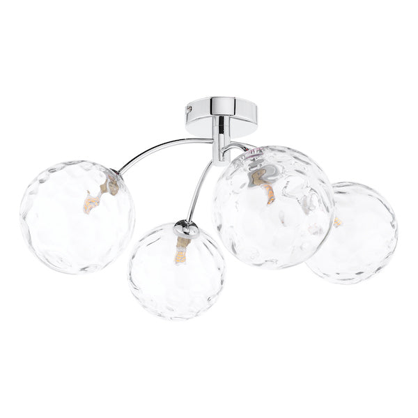 Dar Izzy 4lt Semi-Flush Chrome with Clear Glass – from Amos Lighting + Home