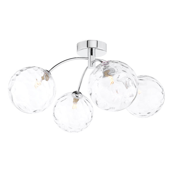 Dar Izzy 4lt Semi-Flush Chrome with Clear Glass – from Amos Lighting + Home