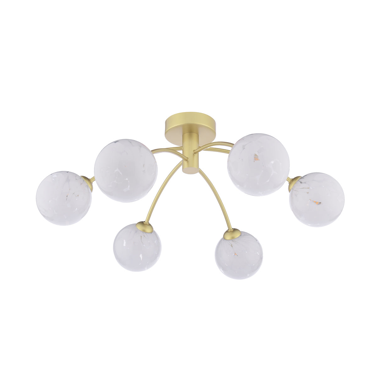 Dar Izzy 6 Light Semi-Flush Polished Gold & Confetti Glass – from Amos Lighting + Home