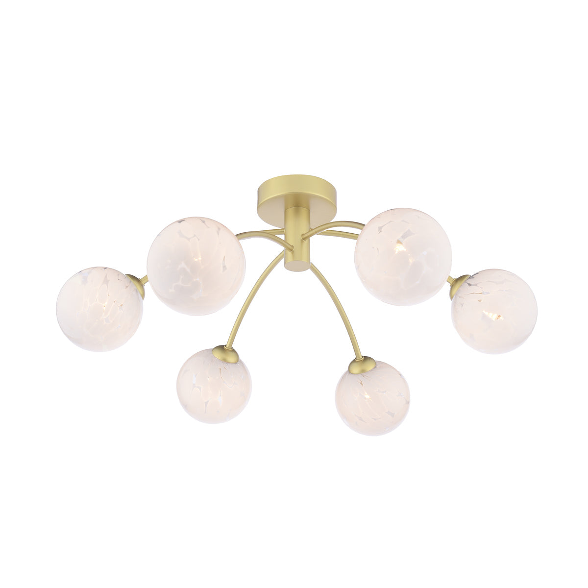 Dar Izzy 6 Light Semi-Flush Polished Gold & Confetti Glass – from Amos Lighting + Home