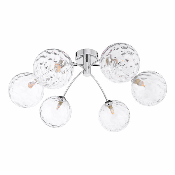 Dar Izzy 6lt Semi-Flush Chrome with Clear Glass – from Amos Lighting + Home