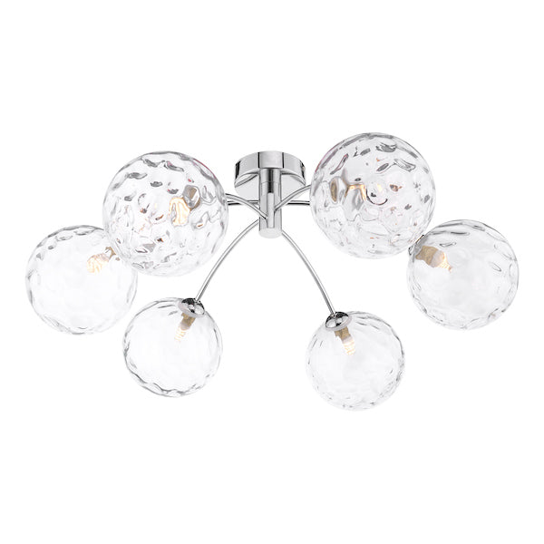 Dar Izzy 6lt Semi-Flush Chrome with Clear Glass – from Amos Lighting + Home