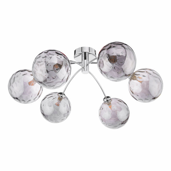 Dar Izzy 6lt Semi-Flush Chrome with Smoked Glass – from Amos Lighting + Home