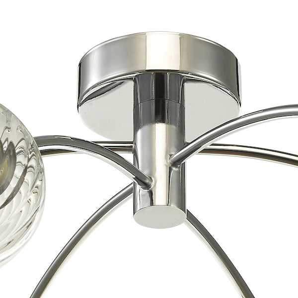 Dar Izzy 6lt Semi Flush Polished Chrome Twisted Glass – from Amos Lighting + Home