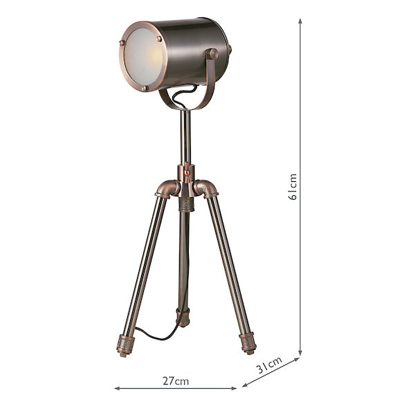 Dar Jake Table Lamp Antique Silver and Copper – from Amos Lighting + Home