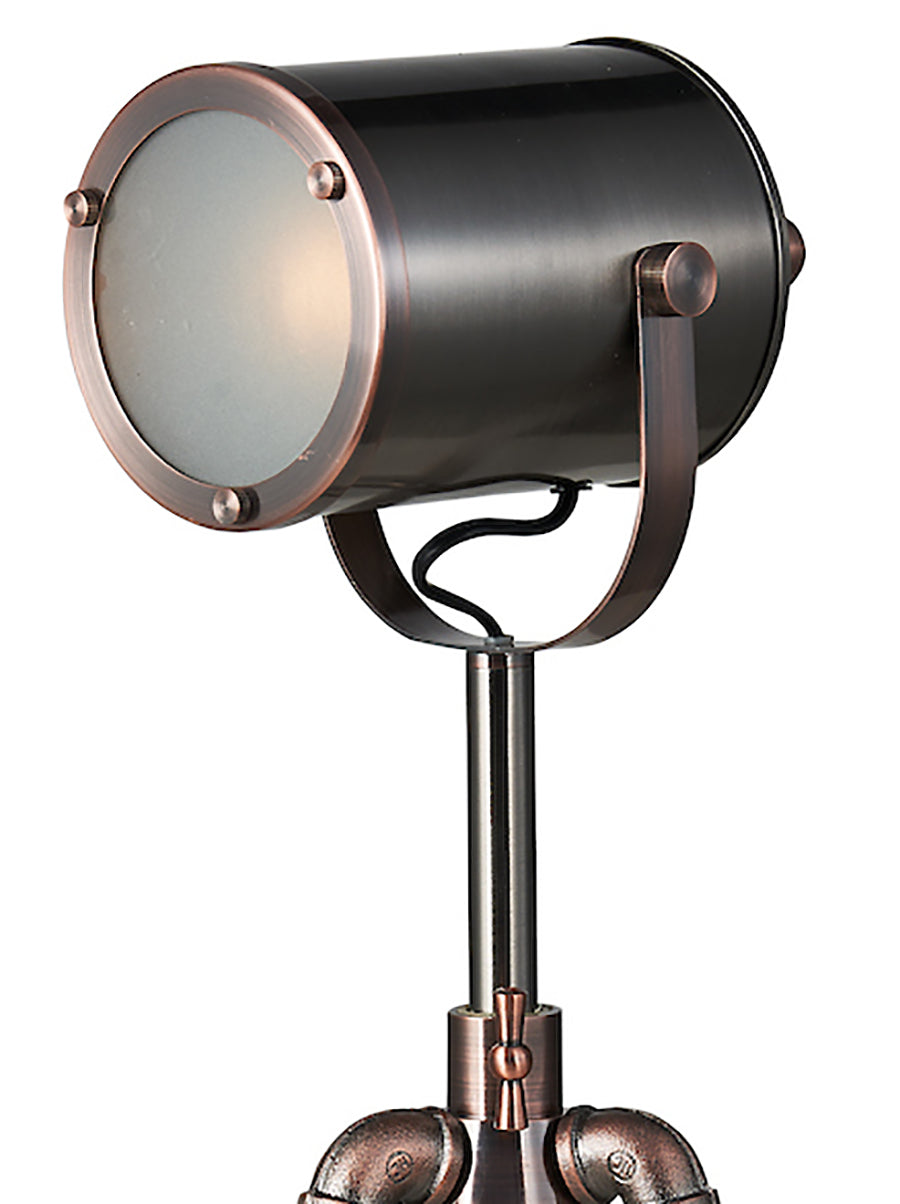 Dar Jake Table Lamp Antique Silver and Copper – from Amos Lighting + Home