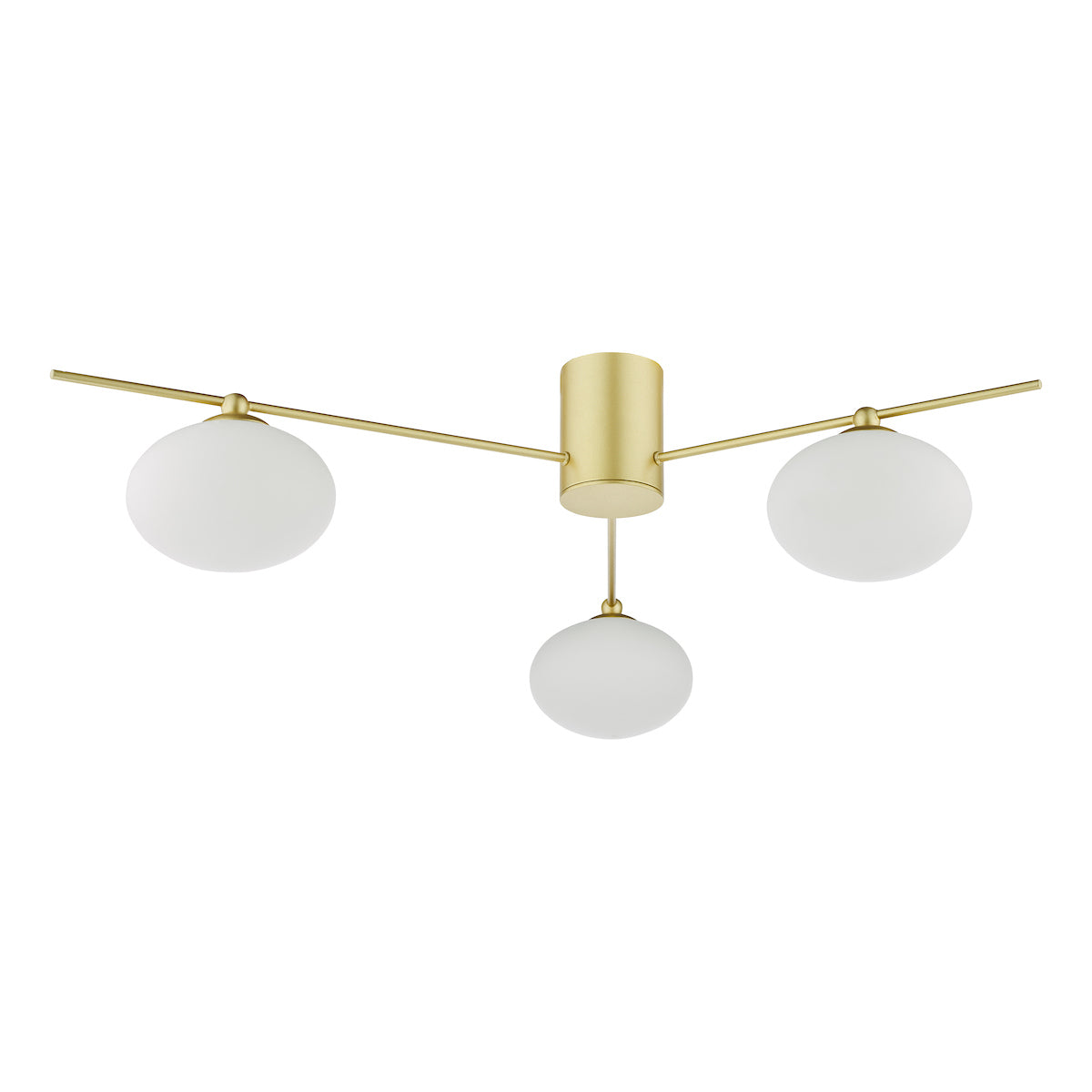 Dar Jasper 3 Light Semi-Flush Satin Gold and Opal Glass – from Amos Lighting + Home