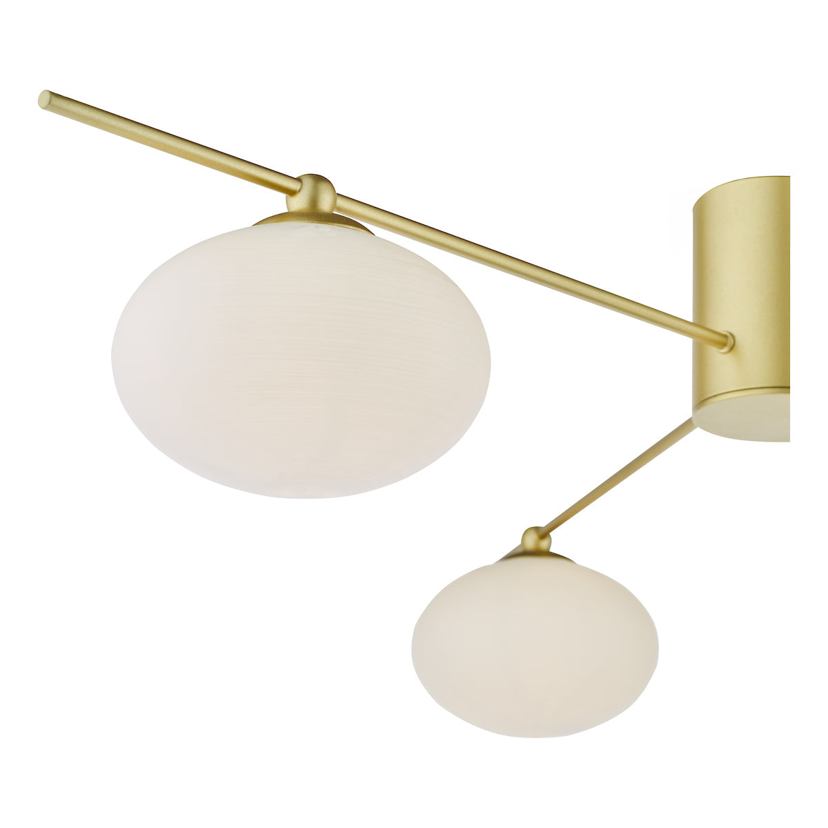 Dar Jasper 3 Light Semi-Flush Satin Gold and Opal Glass – from Amos Lighting + Home