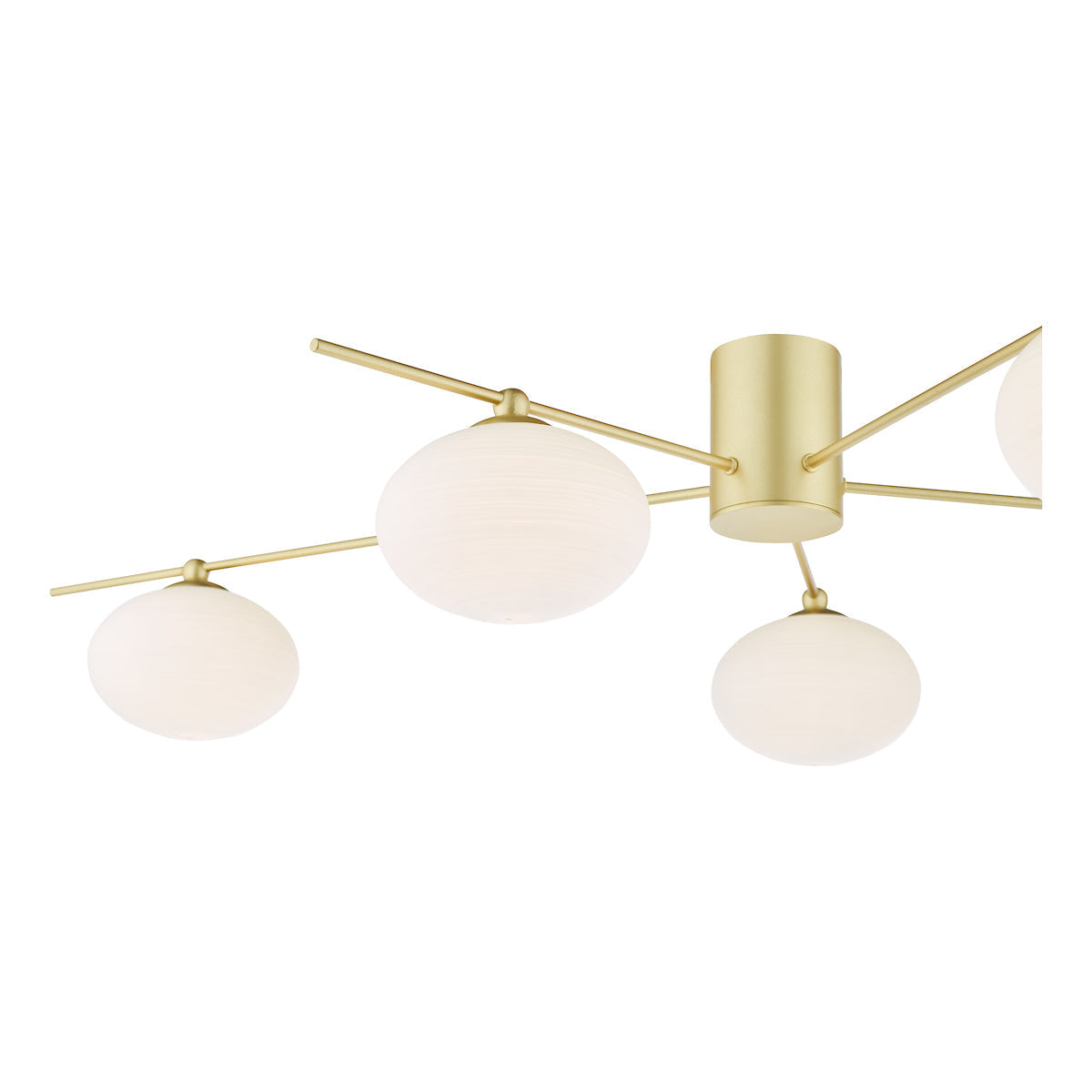 Dar Jasper 5 Light Semi-Flush Satin Gold and Opal Glass – from Amos Lighting + Home