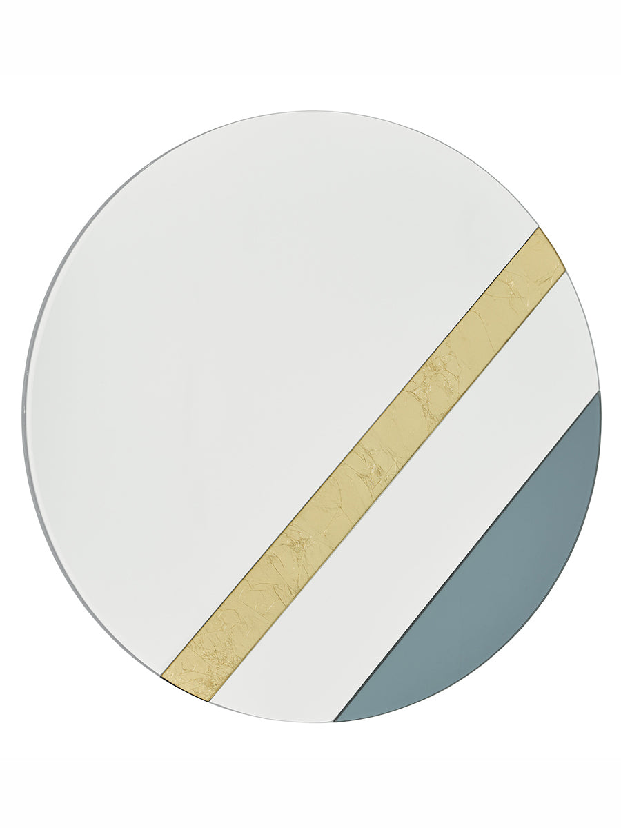 Dar Jelena Round Mirror Smoked with Gold Leaf – from Amos Lighting + Home