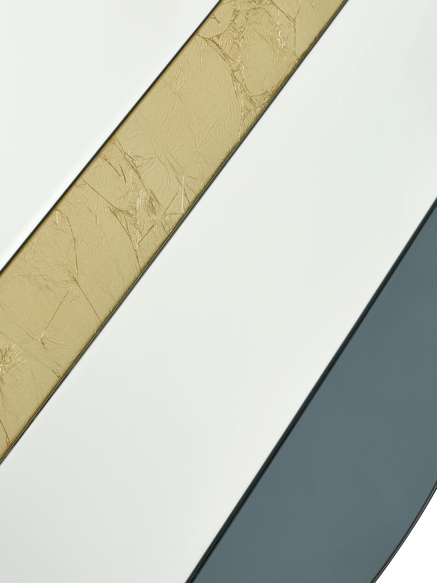 Dar Jelena Round Mirror Smoked with Gold Leaf – from Amos Lighting + Home