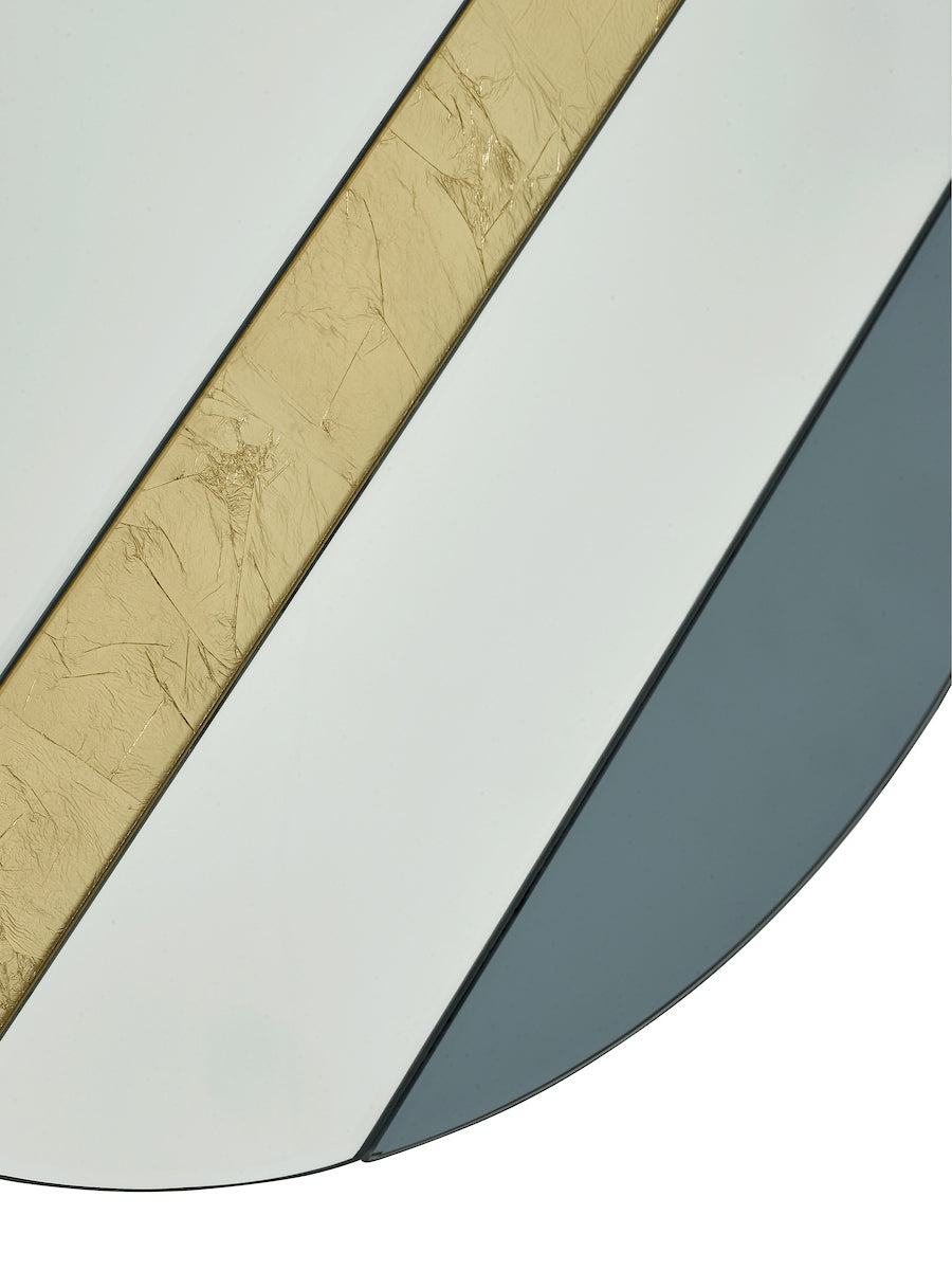 Dar Jelena Round Mirror Smoked with Gold Leaf – from Amos Lighting + Home