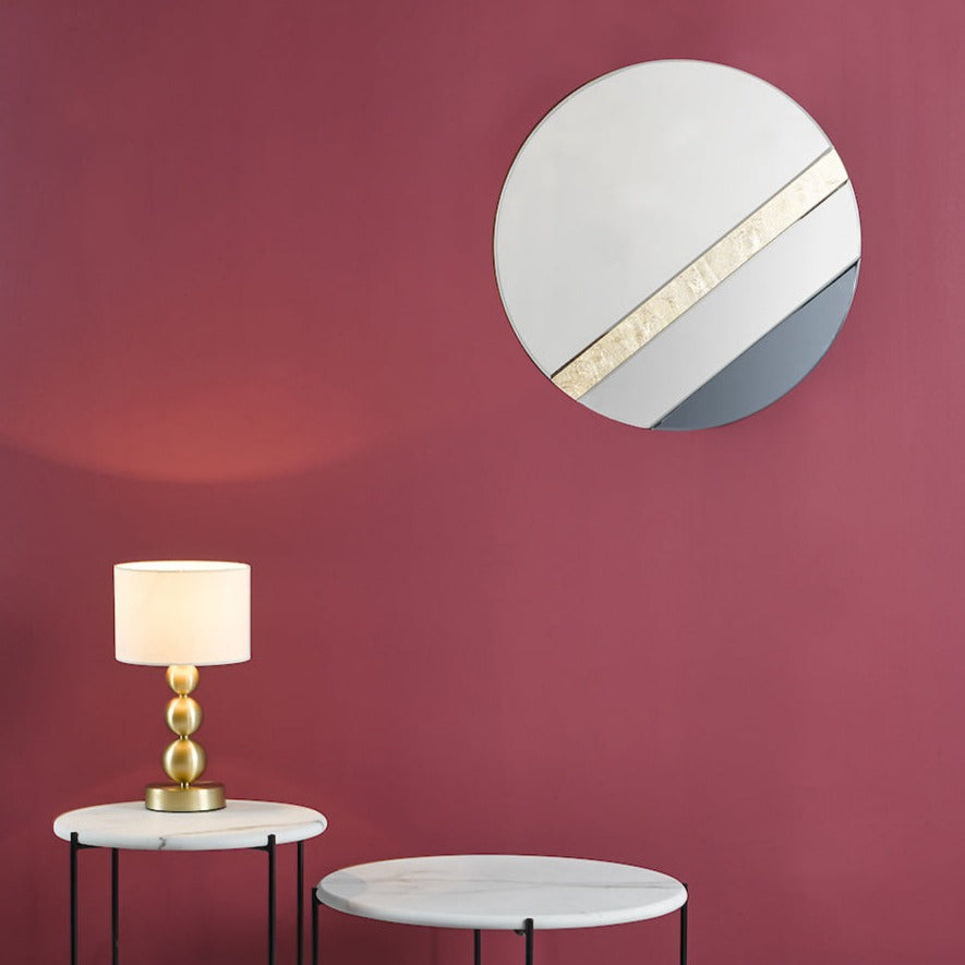 Dar Jelena Round Mirror Smoked with Gold Leaf – from Amos Lighting + Home