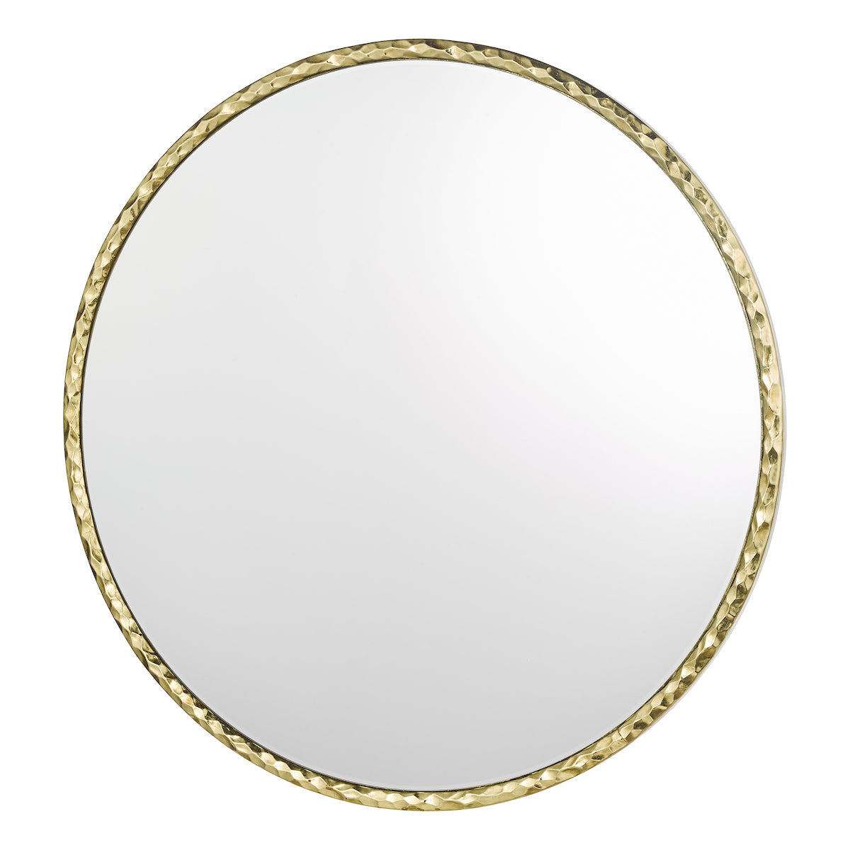 Dar Jinelle Round Mirror Textured Gold Frame 80cm – from Amos Lighting + Home