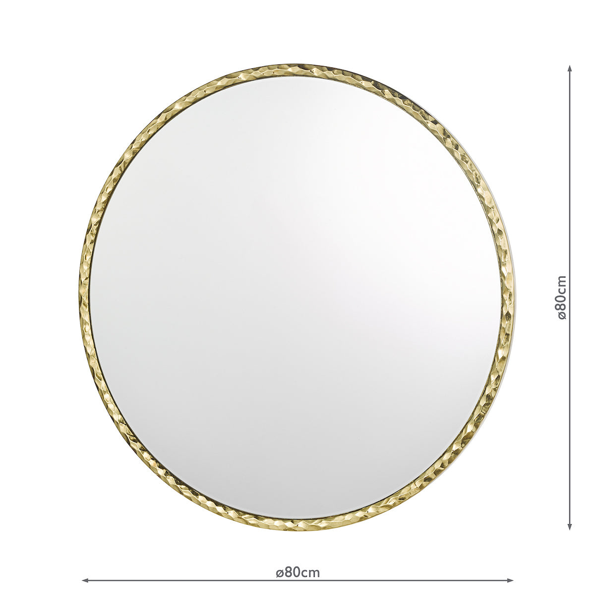 Dar Jinelle Round Mirror Textured Gold Frame 80cm – from Amos Lighting + Home