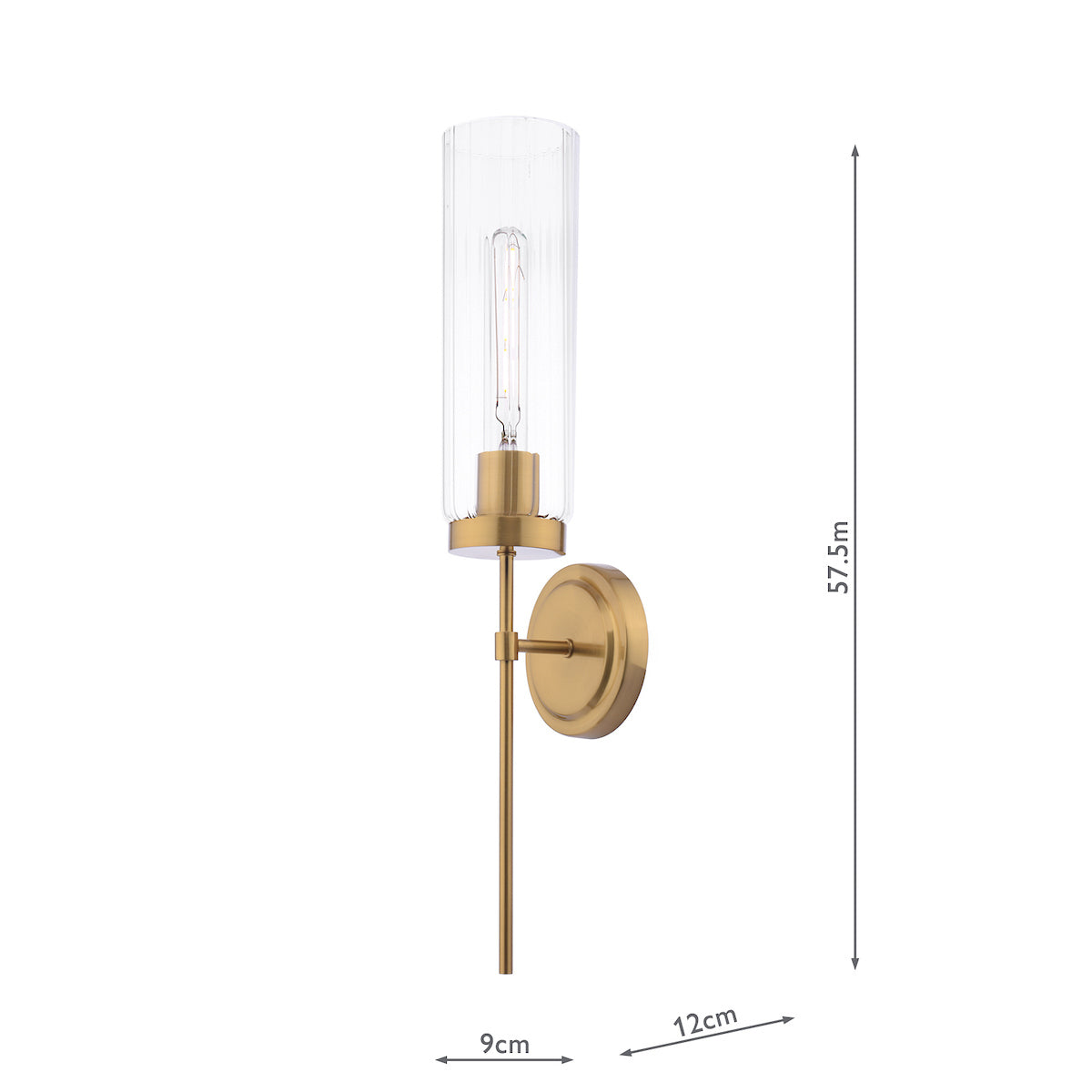 Dar Jodelle Wall Light Polished Bronze and Glass – from Amos Lighting + Home