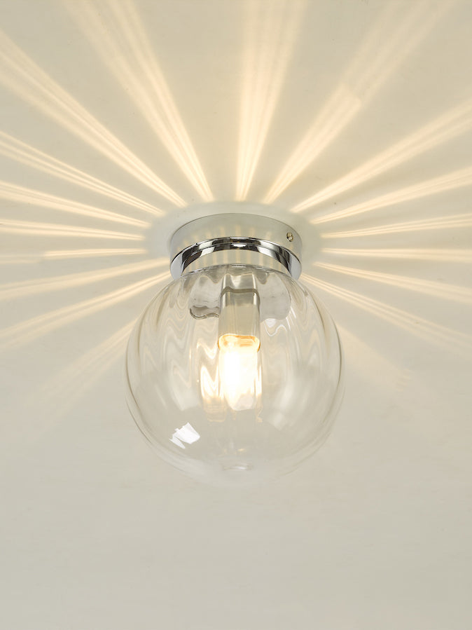 Dar Kavi Flush Bathroom Ceiling Light, Polished Chrome IP44 – from Amos Lighting + Home