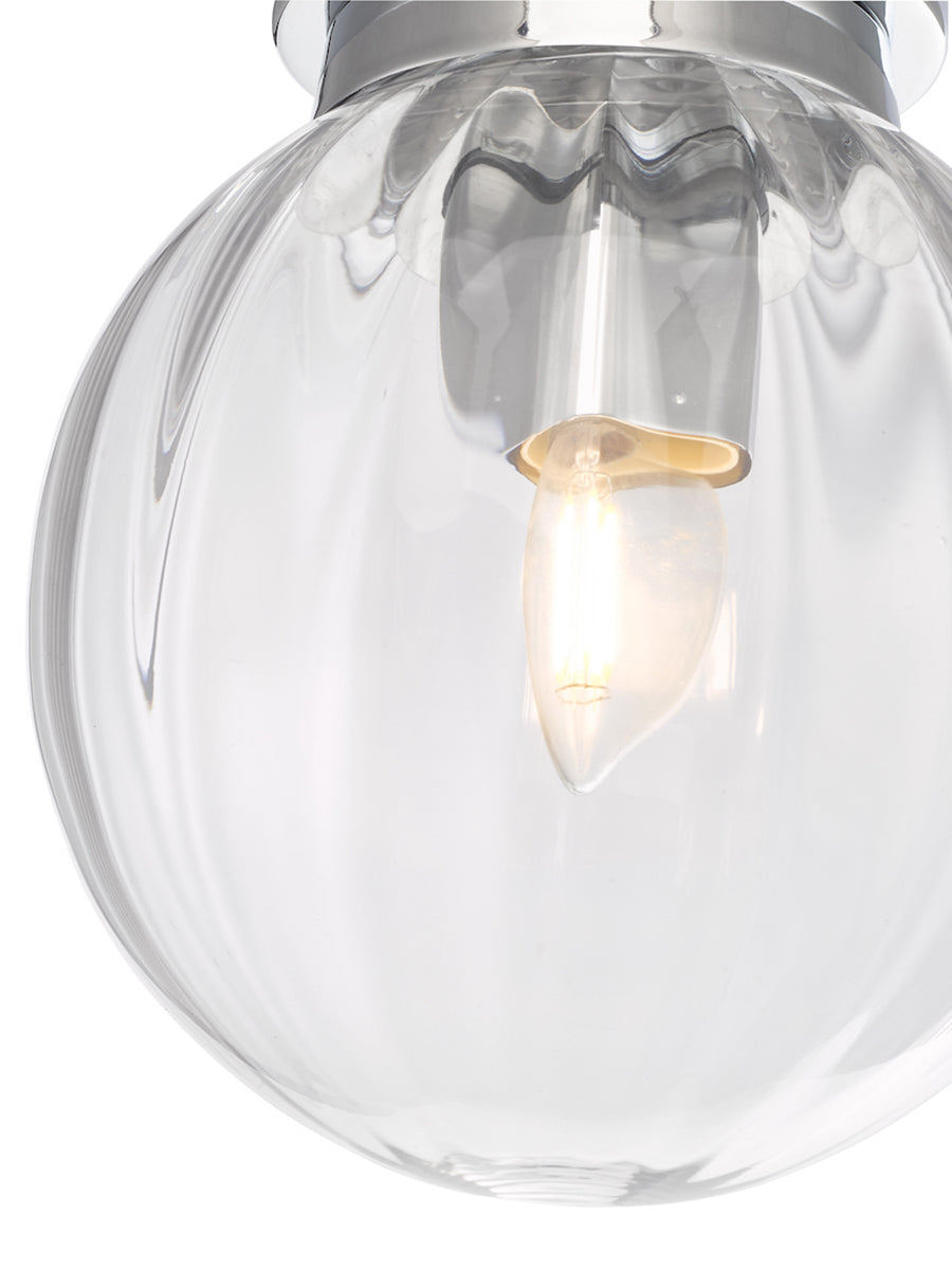 Dar Kavi Flush Bathroom Ceiling Light, Polished Chrome IP44 – from Amos Lighting + Home