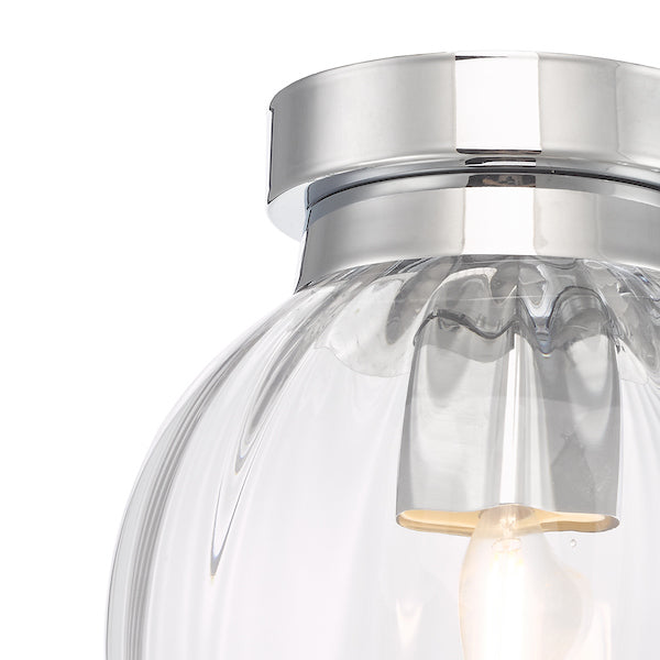 Dar Kavi Flush Bathroom Ceiling Light, Polished Chrome IP44 – from Amos Lighting + Home